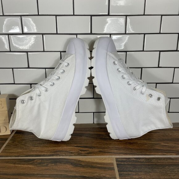 Converse Chuck Taylor All Star Lugged Hi Shoes Womens 11 White Platform Sneakers - Picture 6 of 13